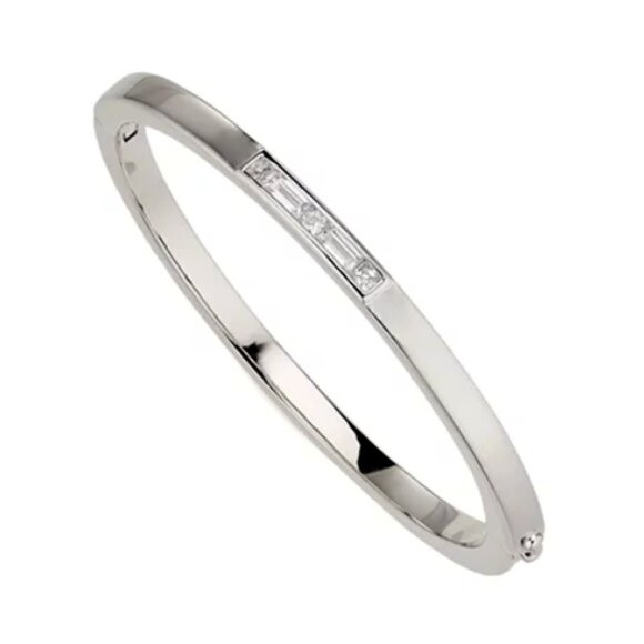 Danori CZ Channel Set, Silver Plated, Hinged Bracelet - NWOT - Picture 3 of 3